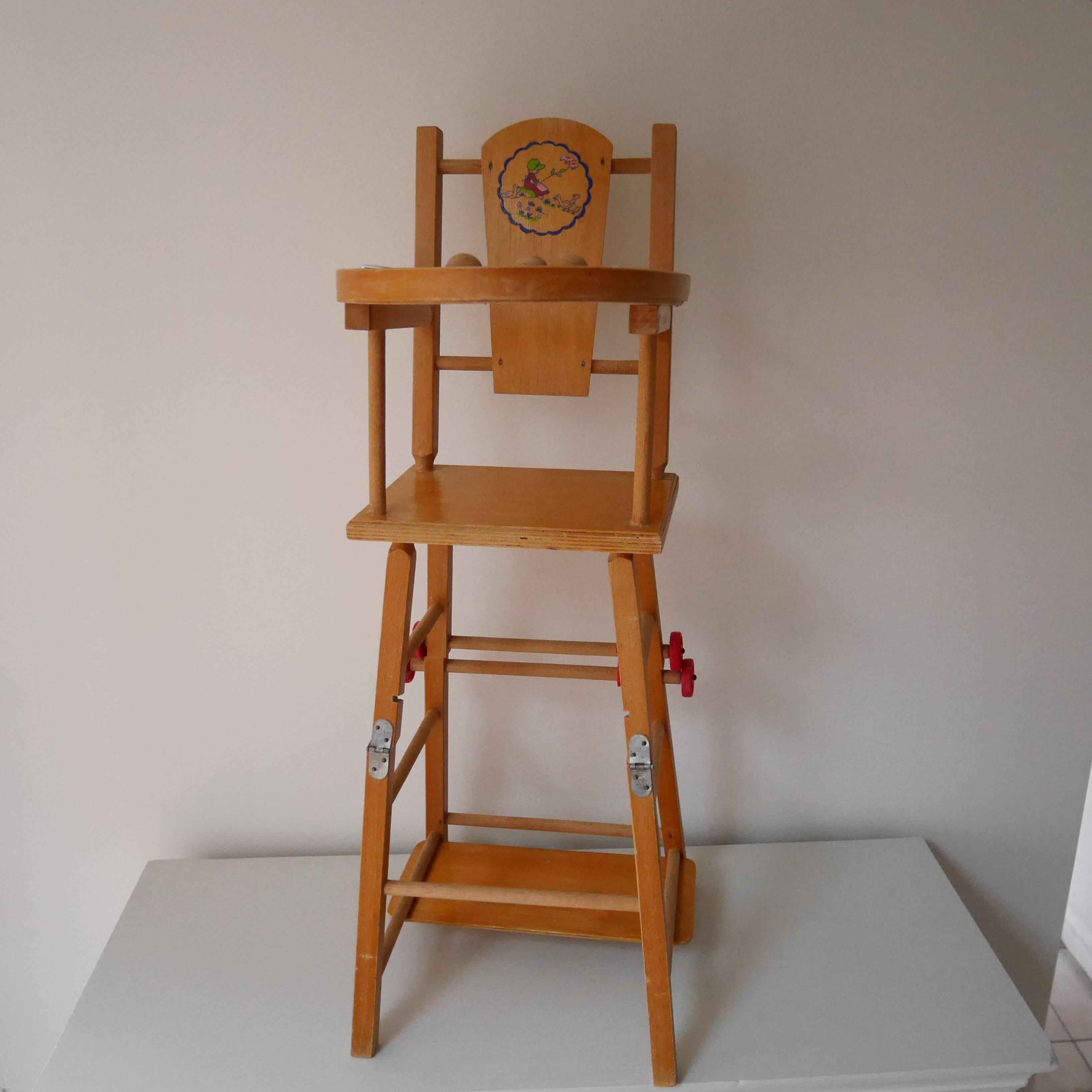 Wooden doll high chair