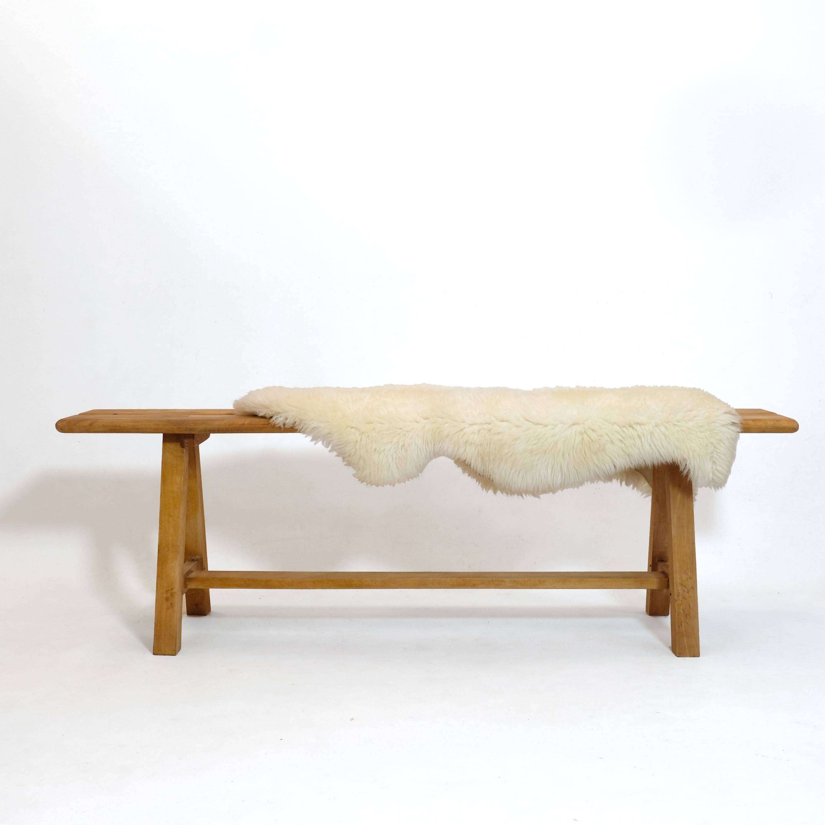 3-seater bench in solid wood from the 80s-90s.
