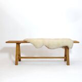 3-seater bench in solid wood from the 80s-90s.