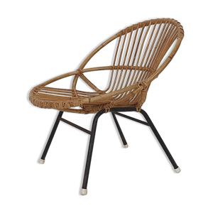 Fauteuil en rotin et - 1950