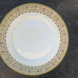 6 plates in limoges porcelain pattern old floral frieze