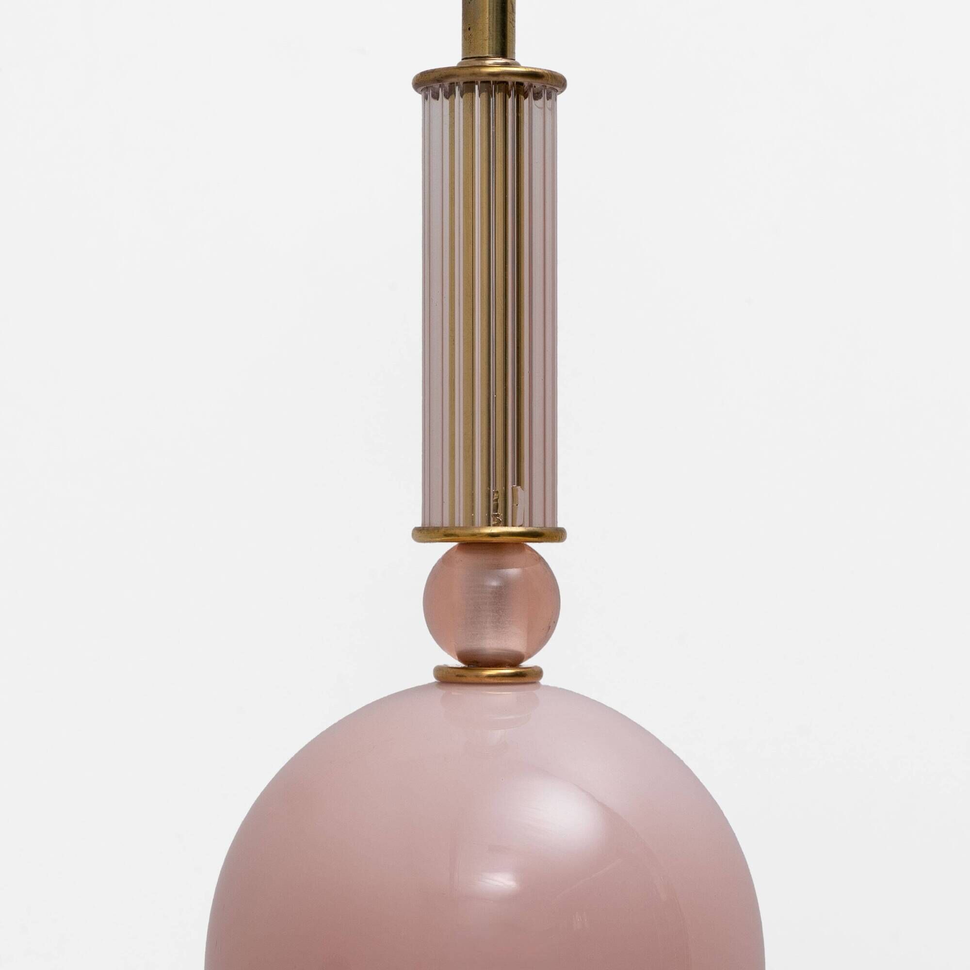 Pair of Geometric Murano Glass Table Lamps in Pink and Green,Sottsass Style