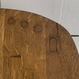 Brutalist oak low chair or children's chair, Dutch 1970s