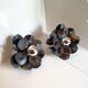 Stylized aluminum flower wall lamps from 1970