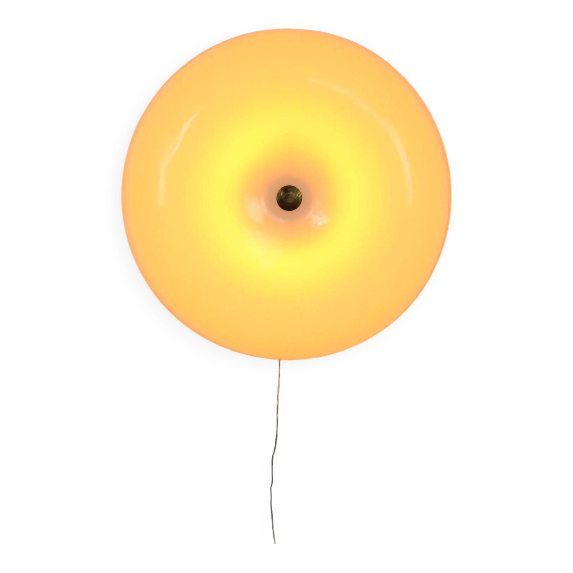 Large Mid Century Modern Italian Plexiglass and Brass Wall Lamp