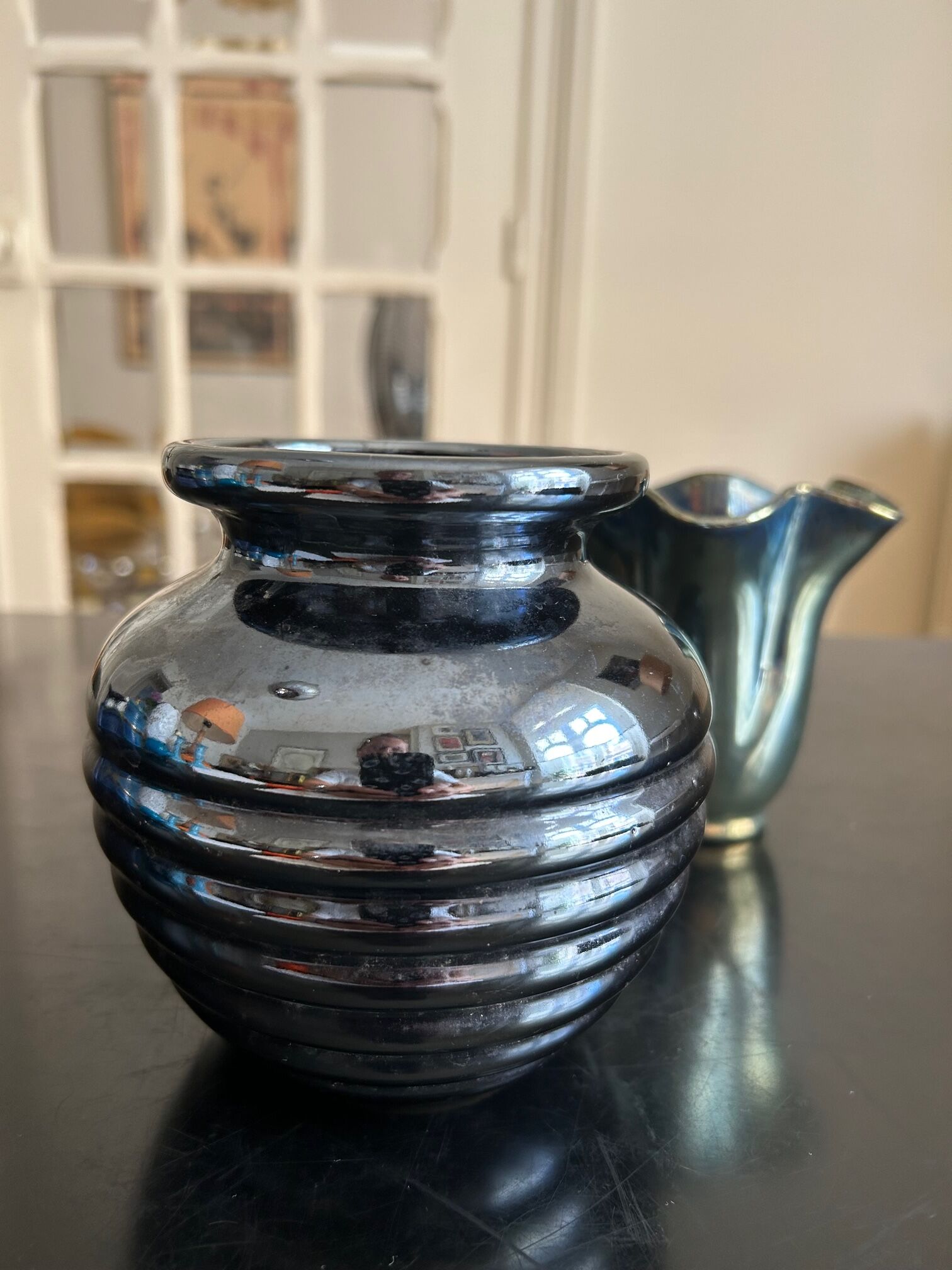 Rambervillers flamed sandstone vase