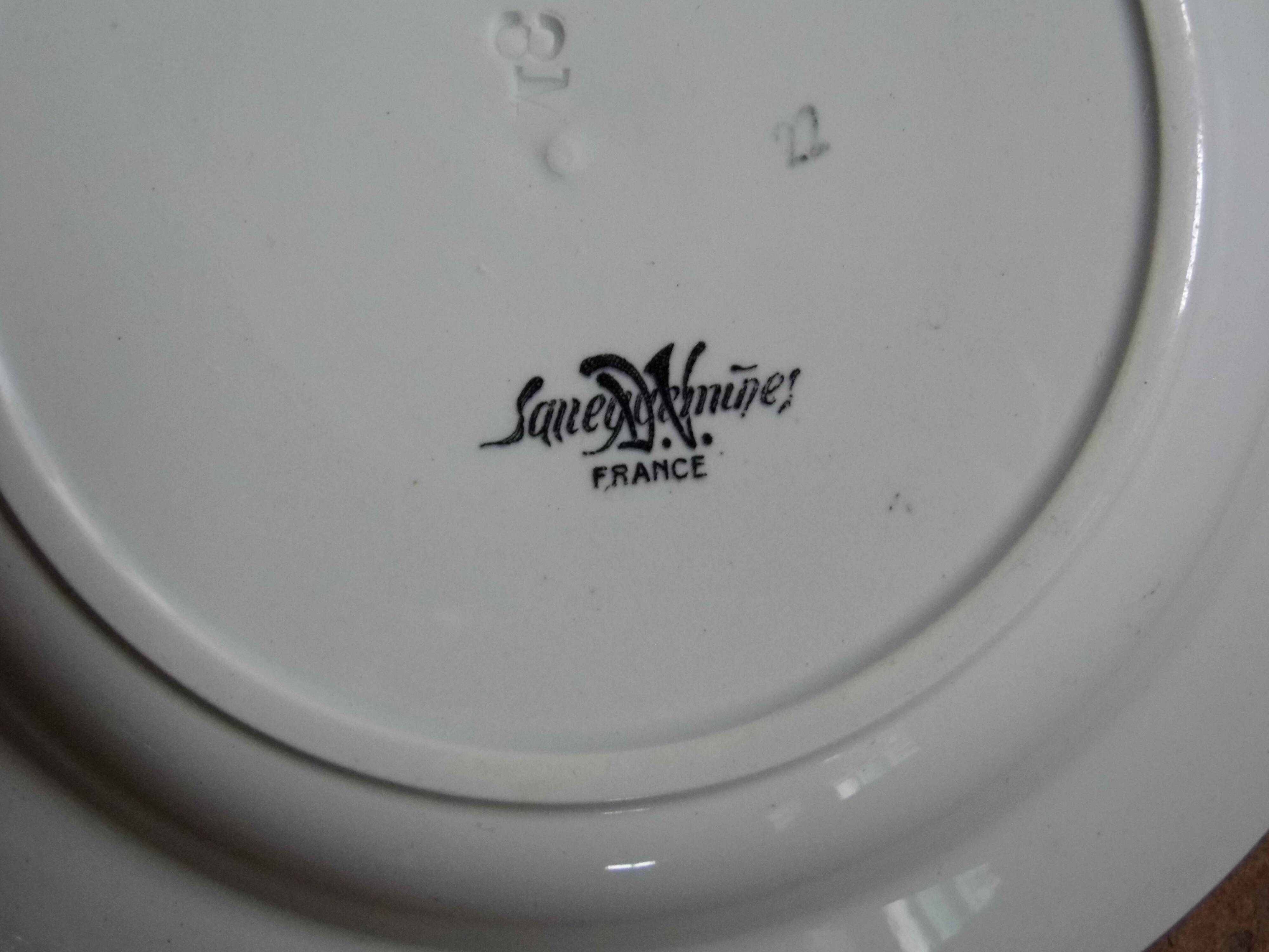 6 HOLLOW PLATES in Sarreguemines earthenware, early XX th century