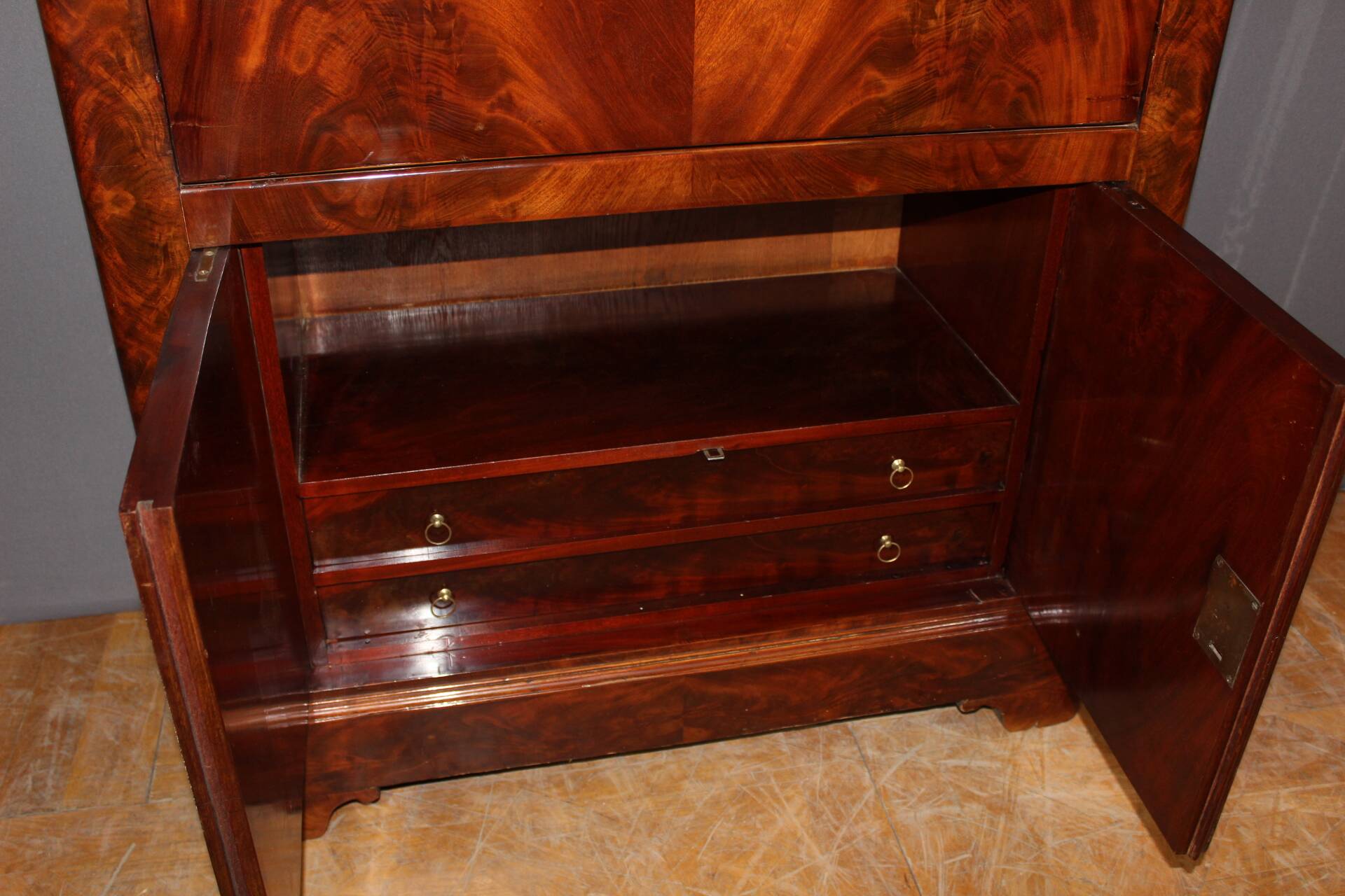 Charles X Secretary in Mahogany and Maple, early 19th century