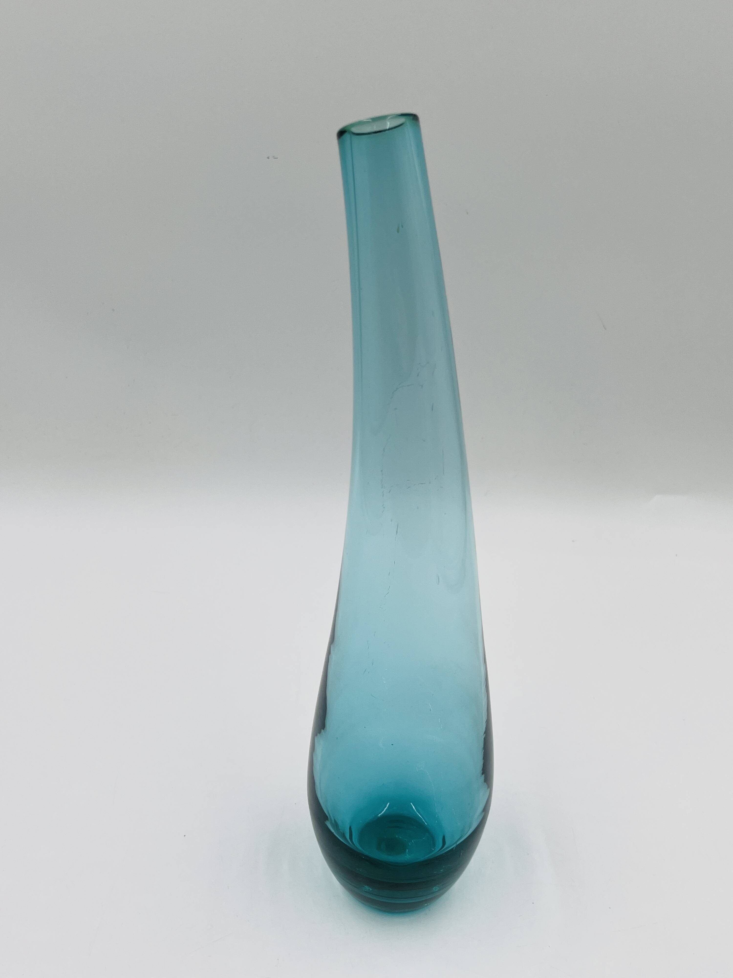 Curved glass bud vase