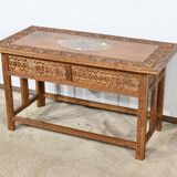 Oriental Folding Table in Exotic Wood – Early 20th Century