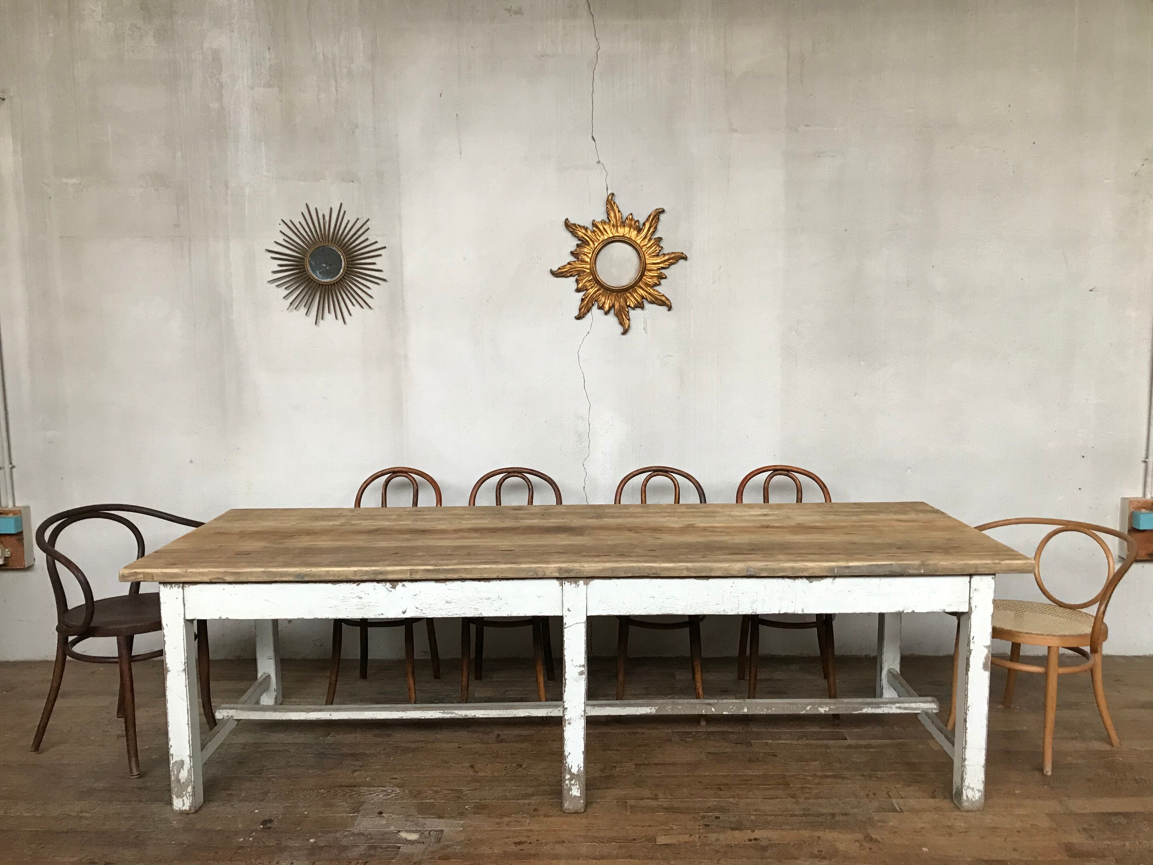 Vintage farm or workshop table early 20th century design