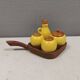 Small Swedish table set in ceramics and wood 1980s
