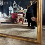 Miroir de cheminée d’époque louis philippe en bois doré (1m88x1m03) xixe