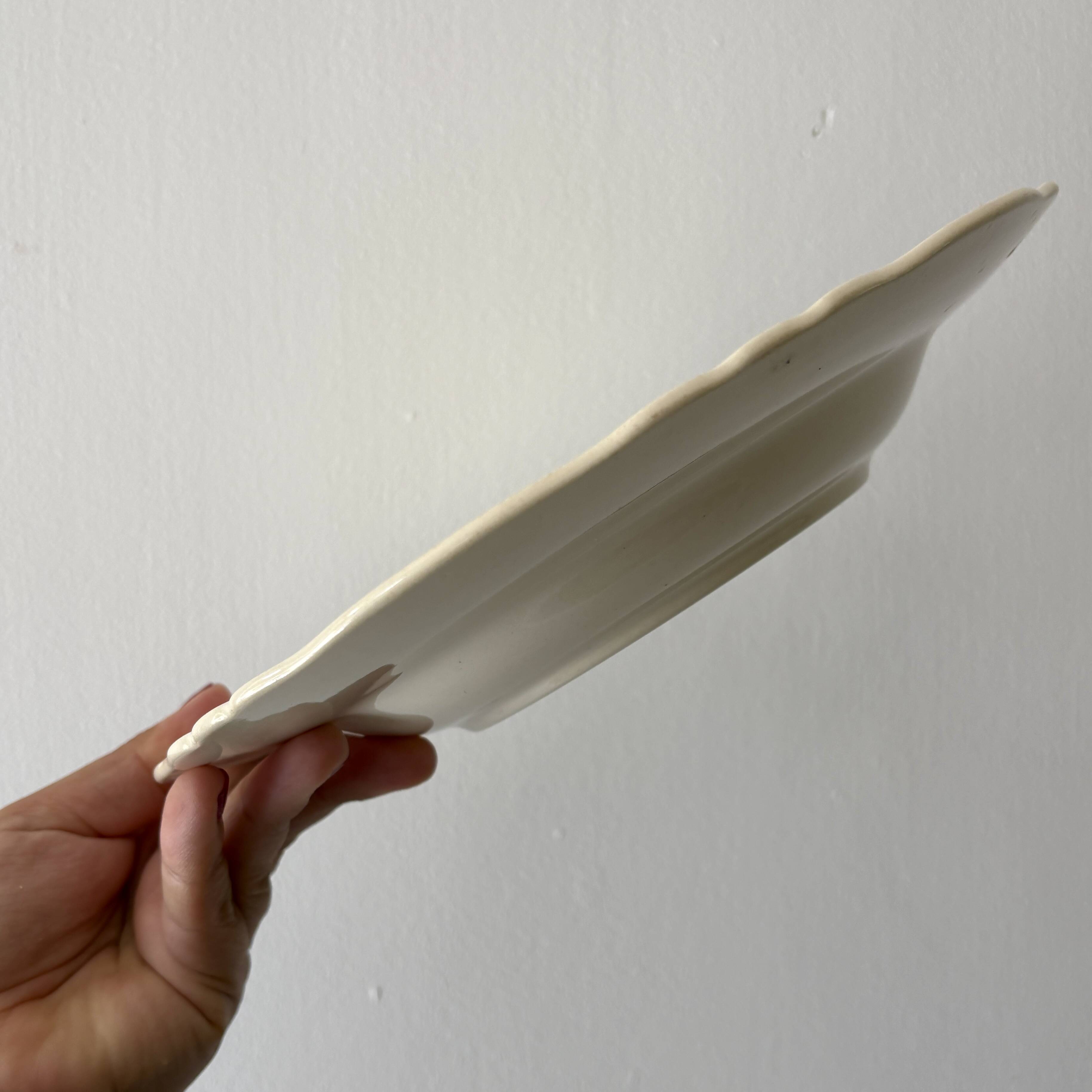 Set of 8 antique deep plates in ironstone, Villey de Longch.