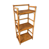 Vintage wicker and rattan shelf
