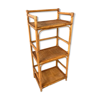 Vintage wicker and rattan shelf