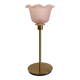 Lampe à poser avec globe en verre strié rose poudré
