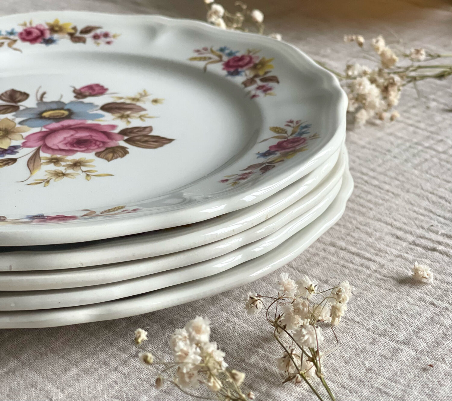 5 dessert plates Orchies Moulin des Loups