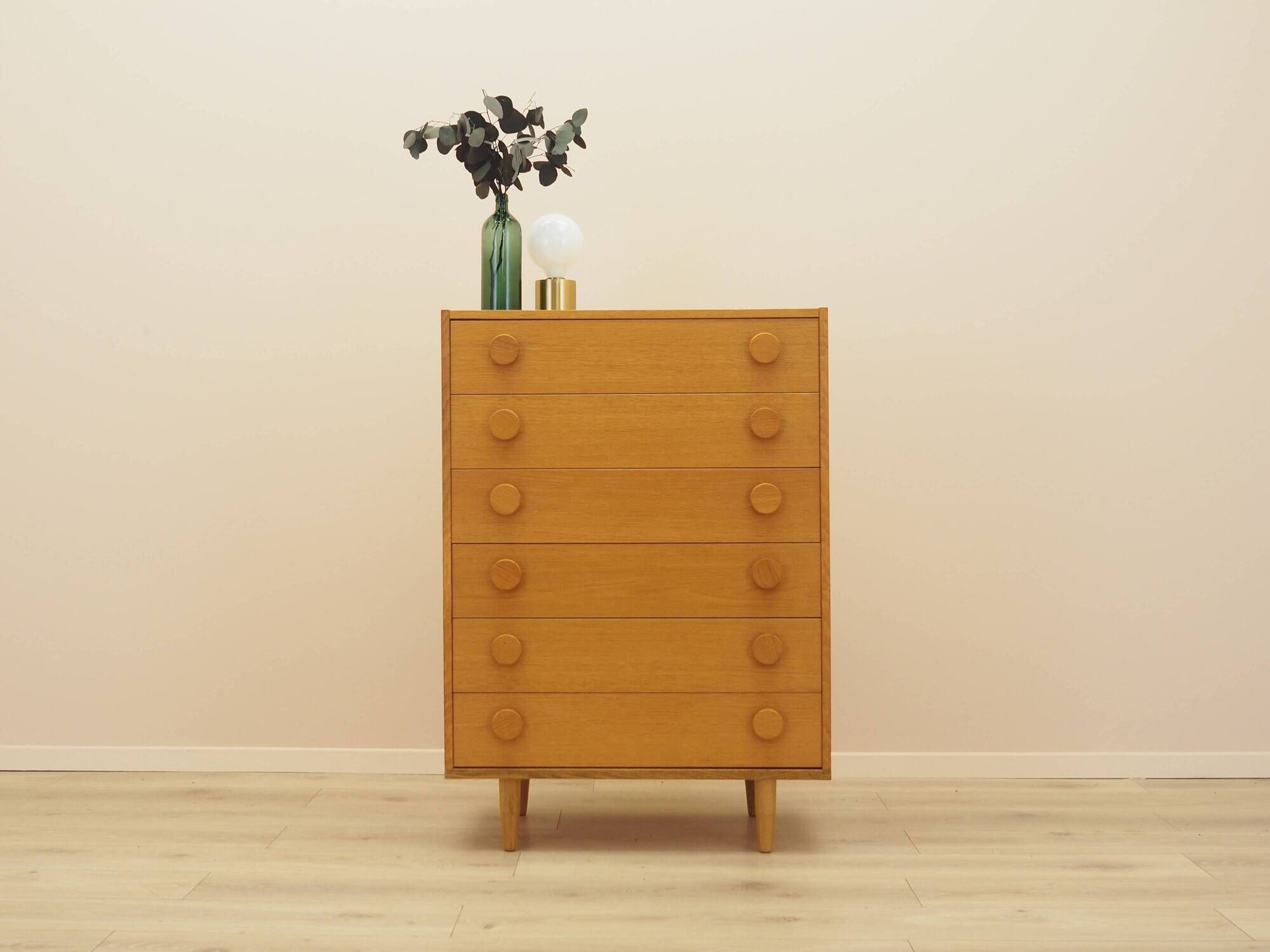 Ash veneer chest of drawers, Denmark, 1970s