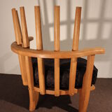 Armchair and his pedestal of Guillerme et Chambron, circa 1960