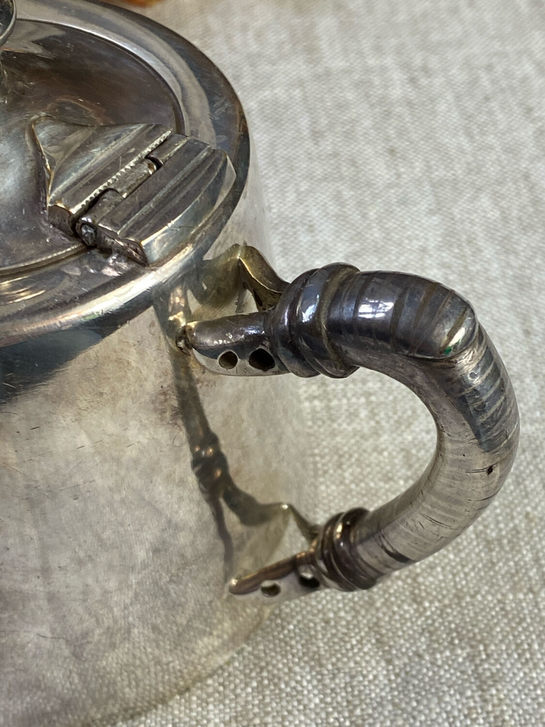 Silver-plated metal teapot, France, Art Deco