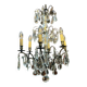 Bronze and cut crystal chandelier with 6 lights, early 20th century work.