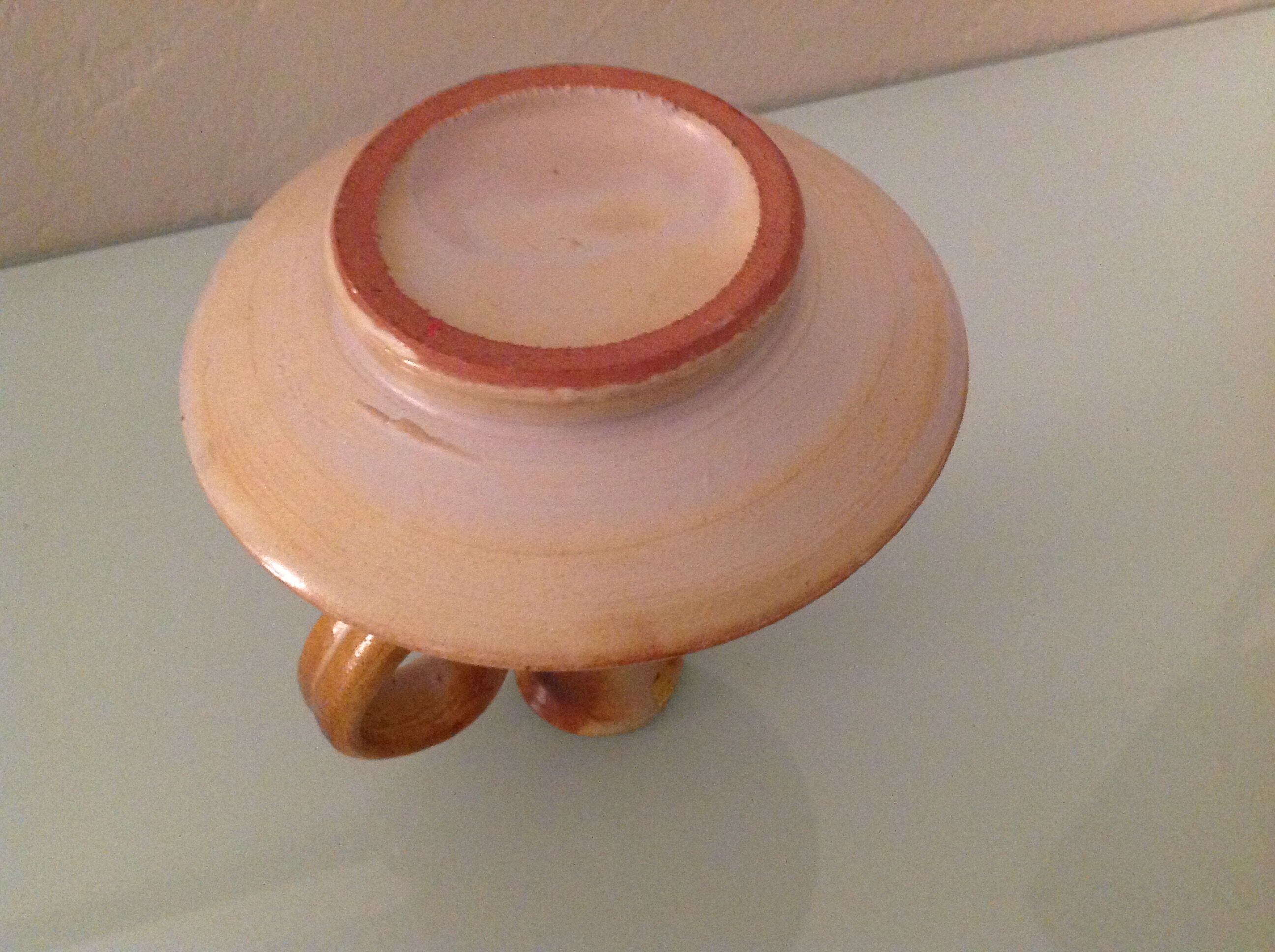 Cellar rat candle holder in beige ceramic from Vallauris, vintage 60s-70s