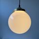 Old round pendant light 18 cm in vintage opaline
