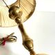Solid brass lamp and antique lampshade