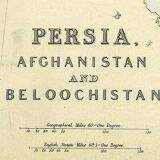 Antique  map of persia (iran) afghanistan, baluchistan. persian gulf. caspian 1886 map