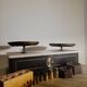 Napoleon III balance in blackened wood and white marble