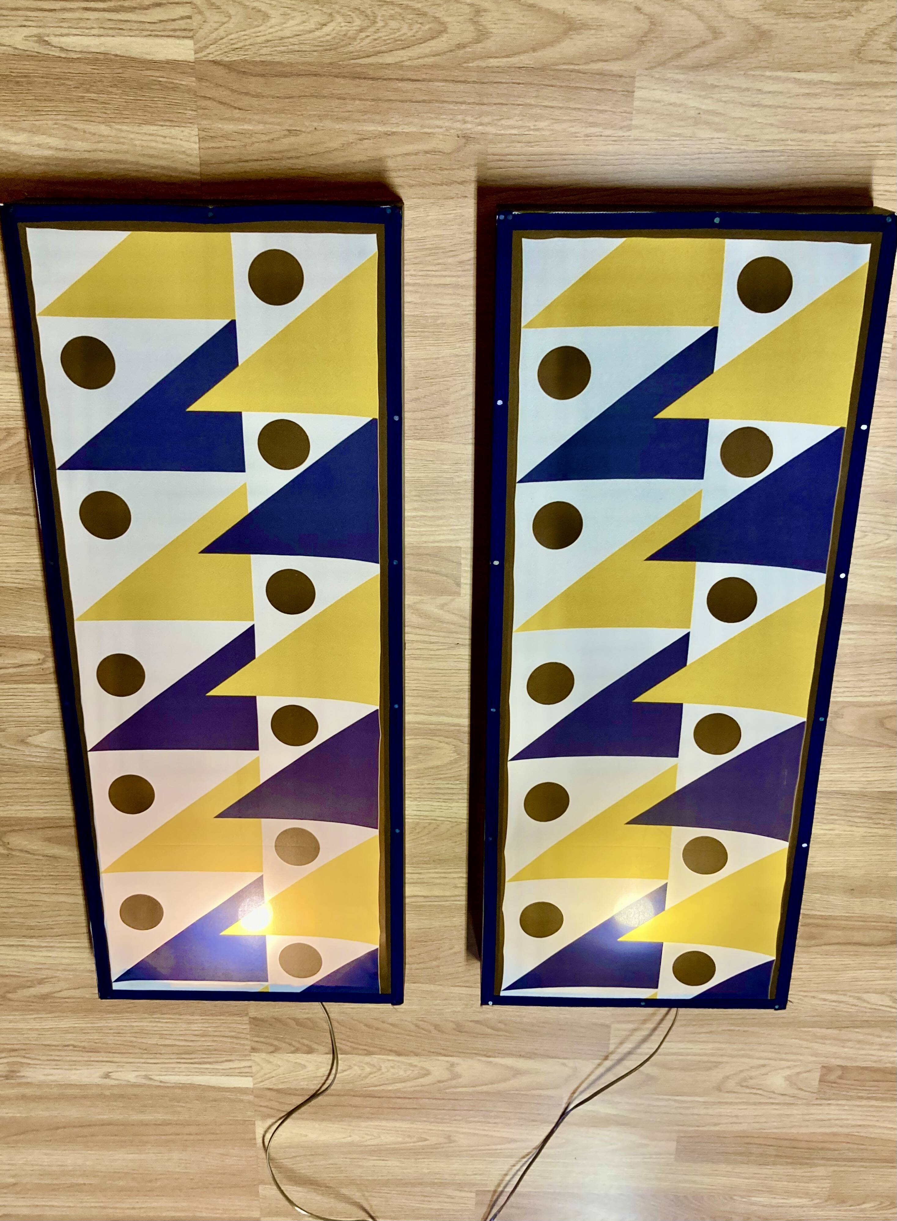 Pair of large design wall lights 1950.