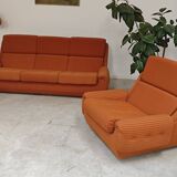 Complete orange salon JITONA in Atlantis Space Age style from the 1970s.