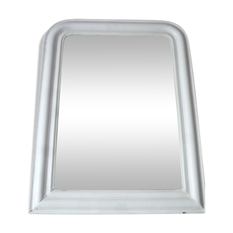 Miroir XIX ème cadre blanc 52 x 68 cm