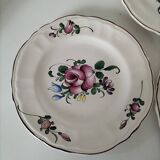 Trio of antique hand-painted plates
