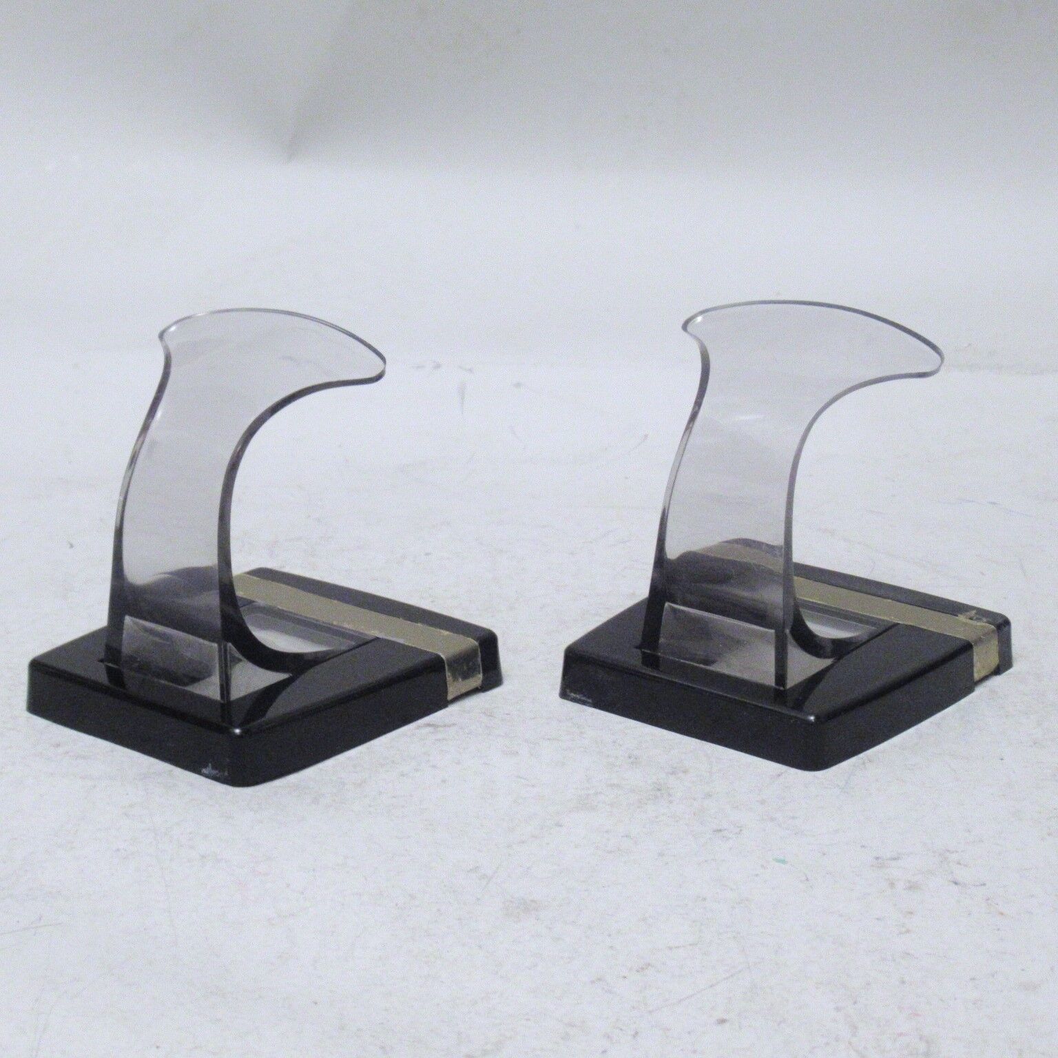 Pair of plexiglass hooks 70s