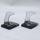 Pair of plexiglass hooks 70s