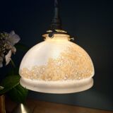 Vintage pearly glass lampshade pendant light