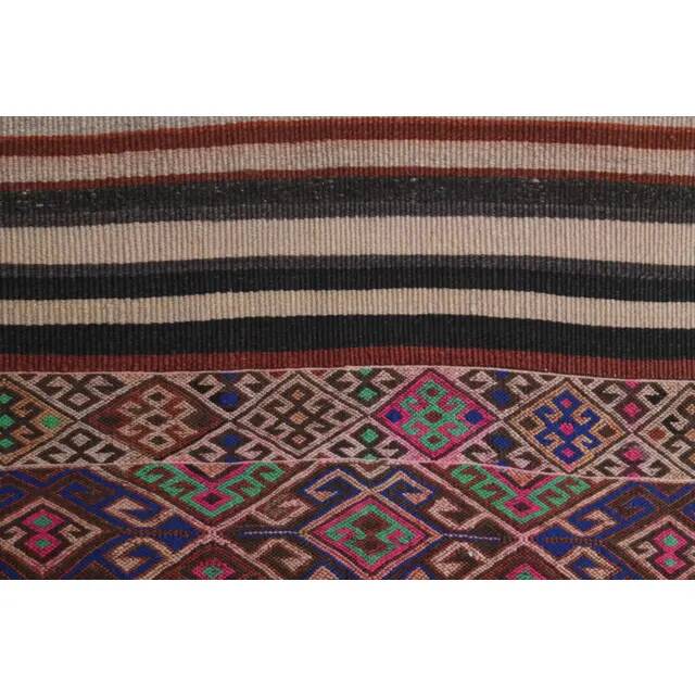 1970s Vintage Turkish Oushak Handmade Wool Cotton Pink Runner Rug 103x171