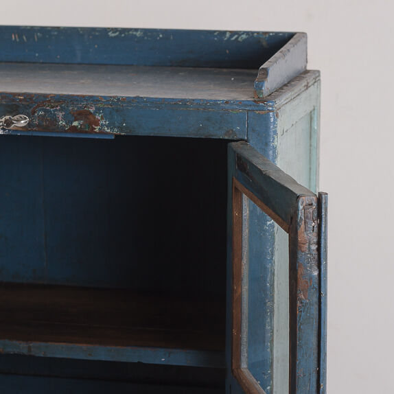 Old wooden cupboard blue