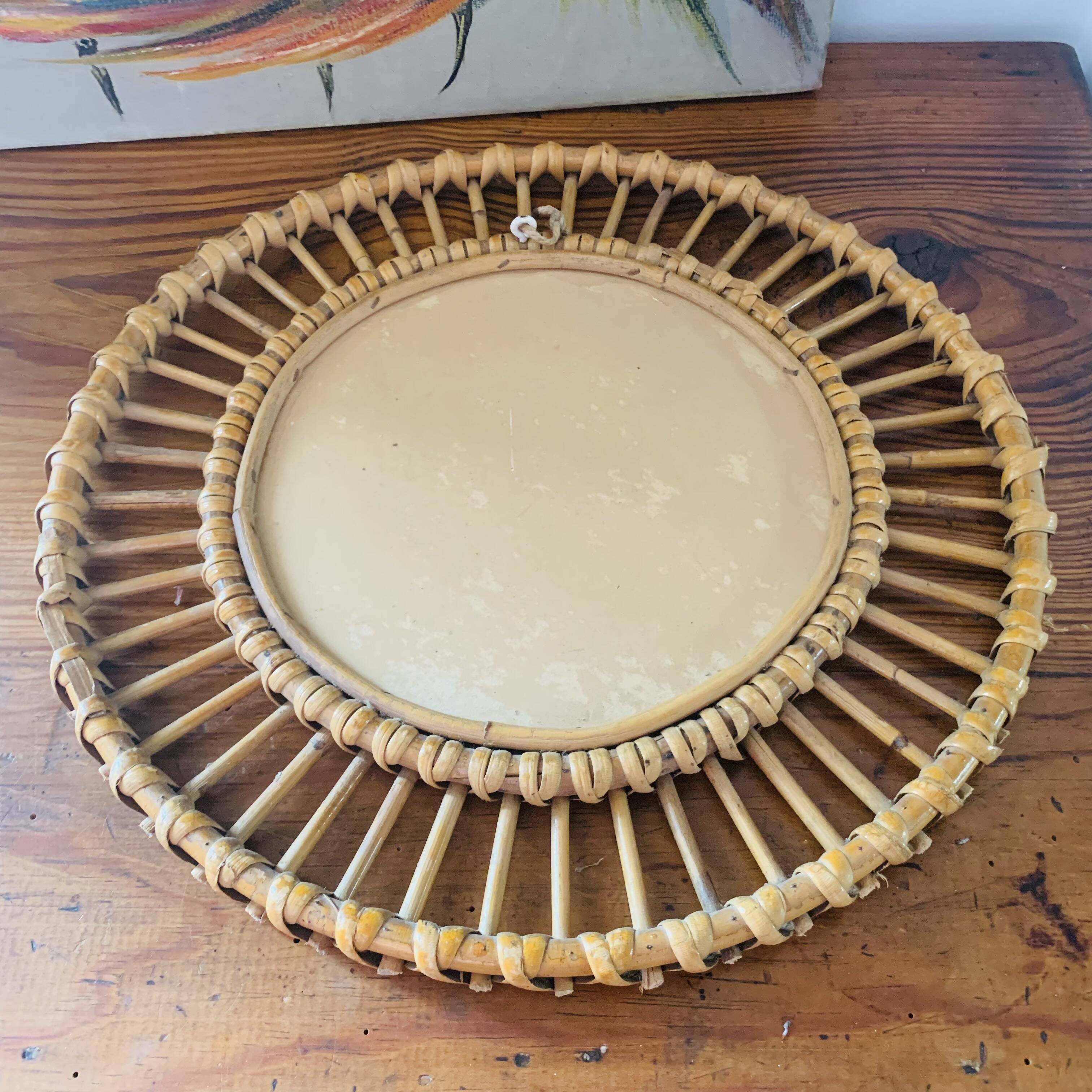 Rattan mirror