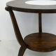 Table basse ronde Art Déco bois foncé & miroir