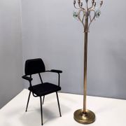 Brass and Glass Revolving Coat Rack, Italy