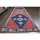 Tapis en laine et coton fait main Oushak turc des années 1970, 104x307.