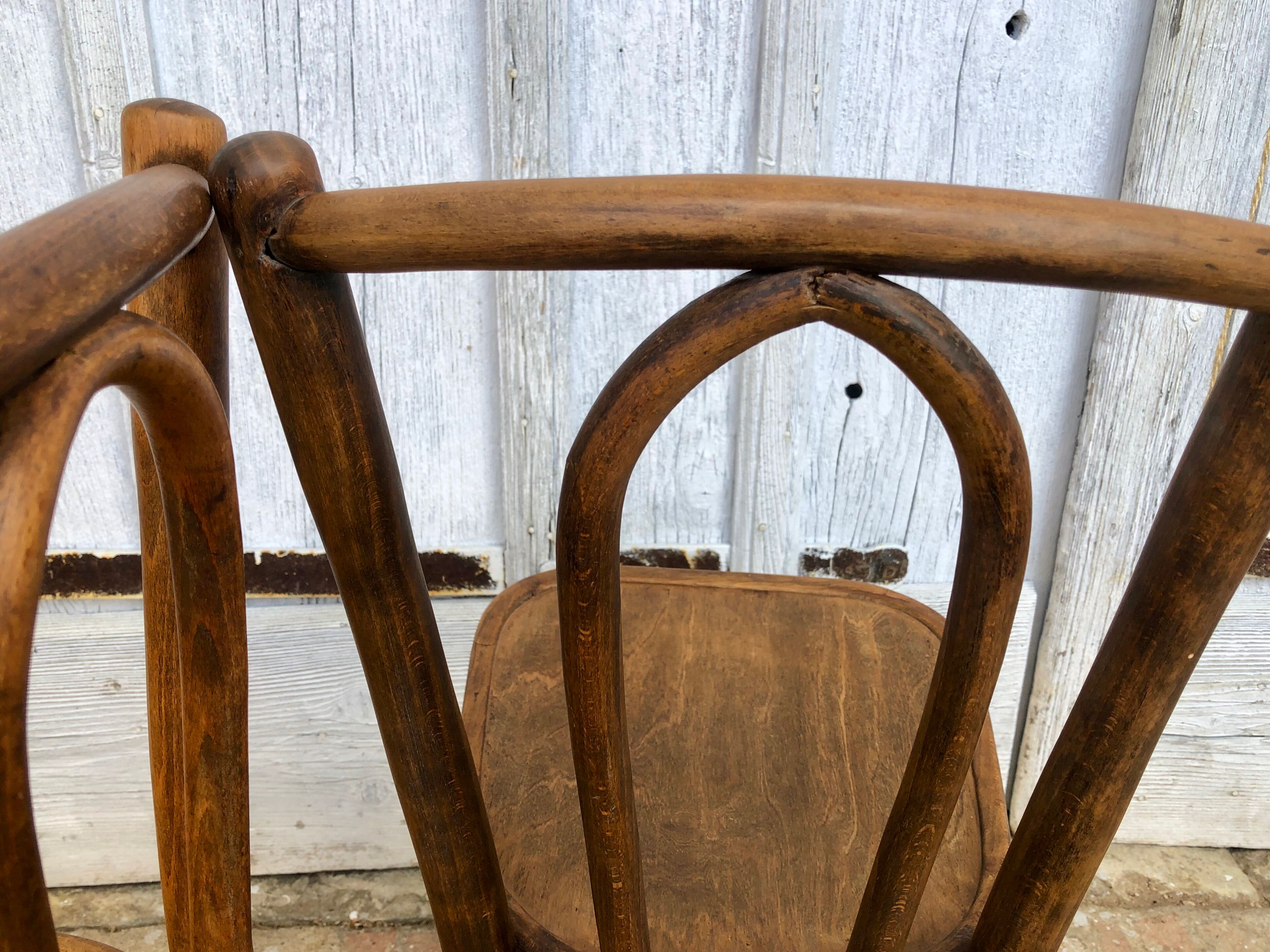 Baumann curved wood bistro chairs