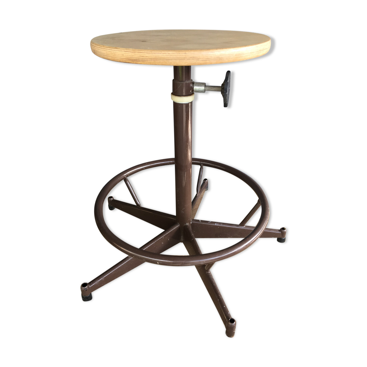Tabouret d'atelier réglable circa 1970