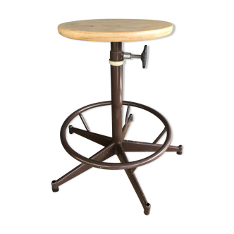 Tabouret d'atelier réglable circa 1970
