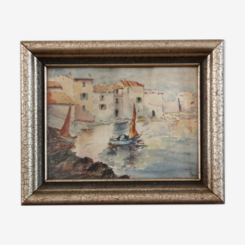 Watercolor Port of St Tropez