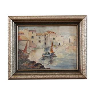 Watercolor Port of St Tropez