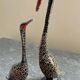 Pair ancient brass birds